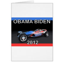 Obama Biden 2012 Racing Car Greeting Card