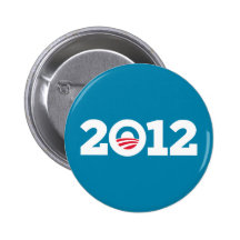 Obama / Biden 2012 (White on Blue) Pinback Buttons