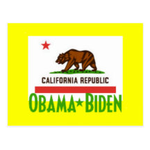 Obama Biden CALIFORNIA Postcard