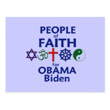 Obama Biden FAITH Postcard