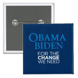 Obama Biden for the Change We Need Square Pins