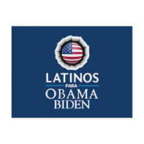 Obama Biden LATINOS Postcard