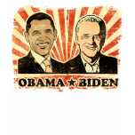 Obama Biden Portraits Ladies Sheer V-Nect T-Shirt