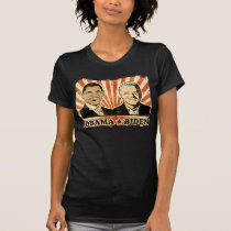 Obama Biden Portraits Ladies Sheer V-Nect T-Shirt t-shirts