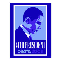 Obama Blue 44th President Postcard