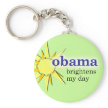 Obama brightens my day - earth-friendly green! keychain