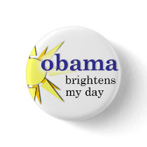 Obama brightens my day - mini-size button
