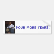 Obama bumper sticker "Four More Years!"