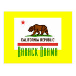 Obama CA Flag Postcard