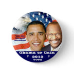 Obama & Cain 2012 election_ Pins