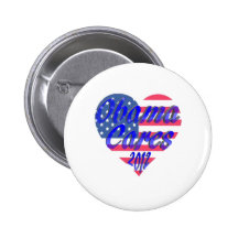 Obama Cares 2012 Pinback Button
