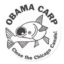 Obama Carp Round Sticker