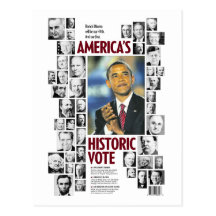 Obama : Carte postale historique du vote de l'Amér