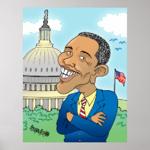 OBAMA CARTOON CARICATURE PRINTS