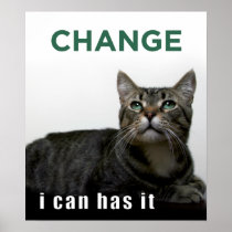Obama Cat 'Change' lolcat Poster