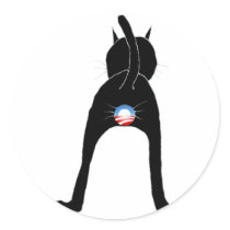 Obama Cat Round Sticker