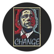 Obama Change Round Stickers