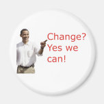 Obama Change Yes We Can Button Fridge Magnet