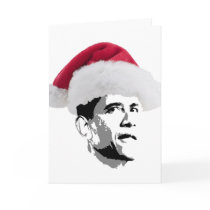 Obama Christmas father xmas Greeting Card