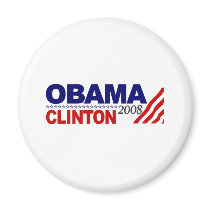 Obama Clinton 2008 Refrigerator Magnet