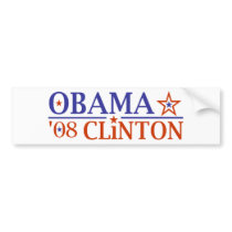 Obama Clinton Super Ticket 2008 Bumper Sticker