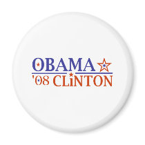 Obama Clinton Super Ticket 2008 Refrigerator Magnets