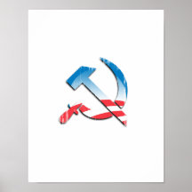 Obama Communist Symbol Faded.png Print