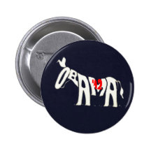 Obama Democrat Donkey 2012 button