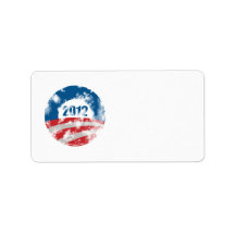 Obama Distressed Symbol Address Label