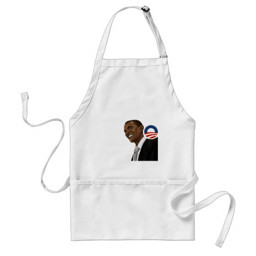 Obama drawing with Obama logo Apron