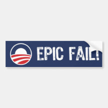 Obama, échouer épique ! Adhésif pour pare-chocs Adhésifs Pour Voiture