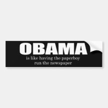 OBAMA EST COMME AVOIR LE LIVREUR DE JOURNAUX COURE AUTOCOLLANT POUR VOITURE