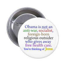 Obama et Jésus Badges Avec Agrafe