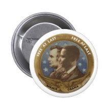 Obama et Lincoln Badge Avec Épingle