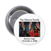 Obama Family Election Night Pinback Button