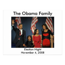 Obama Family Election Night Postcard