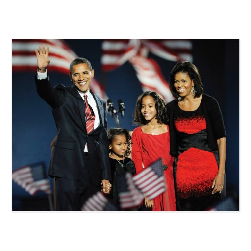 Obama Family Election Night Postcard