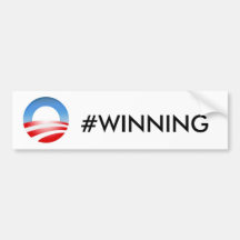 Obama hashtag winning bumper sticker