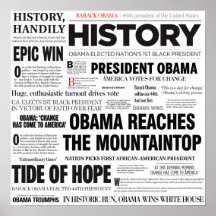 Obama: Historic Headline Collage Poster