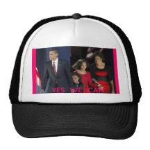 Obama holding hands with Famly, Yes We Can, YES... Hats