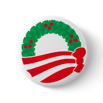 Obama Holiday Wreath Buttons