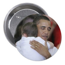 Obama-hugging a child button