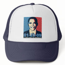 Obama Inauguration Portrait New Day in America Trucker Hats