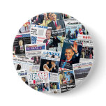 Obama International Inauguration Newspaper Button