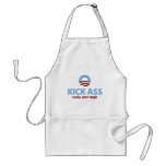 Obama Kicks Ass - Really, Don't Laugh aprons
