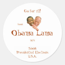 Obama Lama 2008 | Vote for Obama in 2008! Sticker