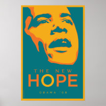 OBAMA : Le nouveau Hope_Teal Affiches