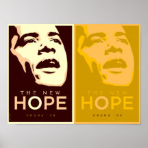 Obama le nouvel espoir Brown et affiche d'or