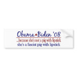 Obama Lipstick on a Pig Bumper Stickers