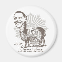 Obama Llama Presidential Gear Refrigerator Magnet